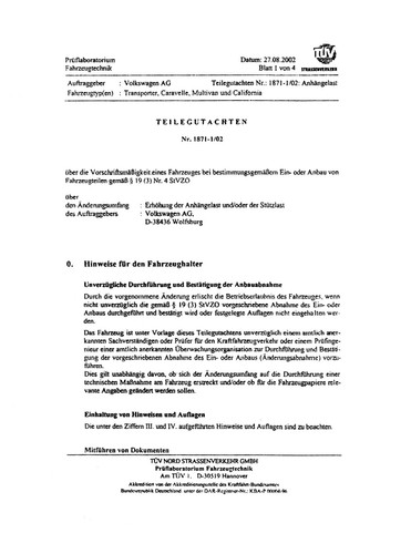 Teilegutachten zur erhöhung - teilegutachten,